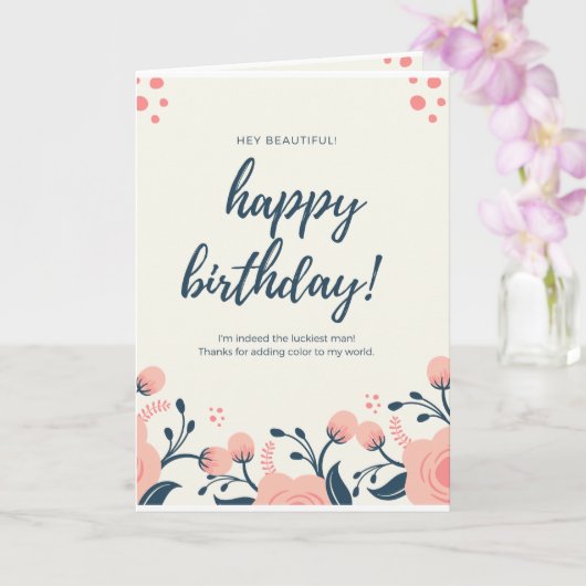 彼女への誕生日プレゼント用折りたたみグリーティングカード カード (蘭)