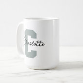 彼女への誕生日プレゼント オーダーメイドのイニシャル入りコーヒーマグカップ コーヒーマグカップ (正面左)