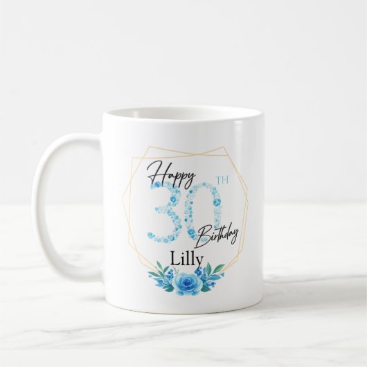 彼女への誕生日プレゼント 名前入りマグ コーヒーマグカップ (左)