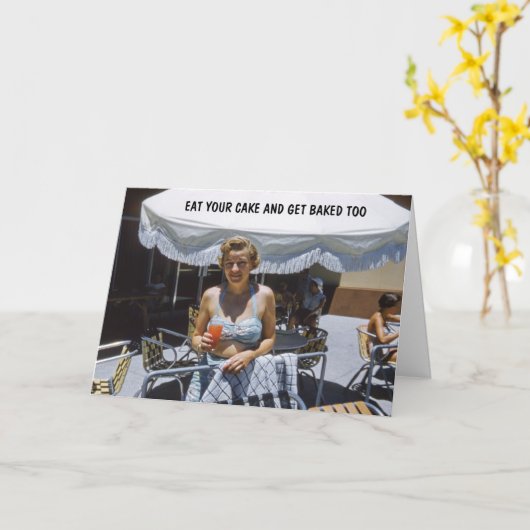 彼女への誕生日ユーモア カード (黄色い花)