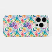 彼女への贈り物にぴったりなフェミニンなパステルボタニカルデザイン iPhoneケース (裏面横)