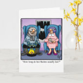 彼女への面白い記念日カード カード (黄色い花)