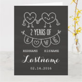 彼女への2周年プレゼント チョーク お名前入り カード (黄色い花)