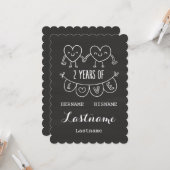 彼女への2周年プレゼント チョーク パーソナライズド カード (正面/裏面インサイチュ)