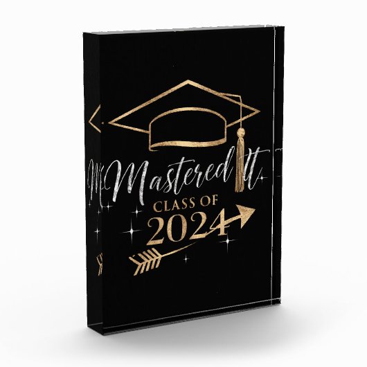彼女への2024年卒業記念 マスター獲得ギフト フォトブロック (左)