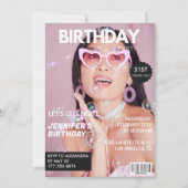 彼女への31歳の誕生日招待状 - 雑誌の写真 招待状 (正面)