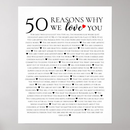 彼女への50歳の誕生日プレゼント 50の理由 ポスター (正面)