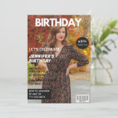 彼女への65歳の誕生日招待状 雑誌の表紙 招待状 (スタンド正面)
