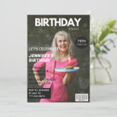 彼女への70歳の誕生日招待状 雑誌の表紙 招待状 (スタンド正面)