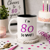彼女への80歳の誕生日ユーモアギフト ツートーンマグカップ