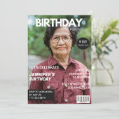 彼女への91歳の誕生日招待状 - 雑誌の写真 招待状 (スタンド正面)