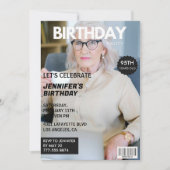 彼女への95歳の誕生日招待状 - 雑誌の表紙 招待状 (正面)