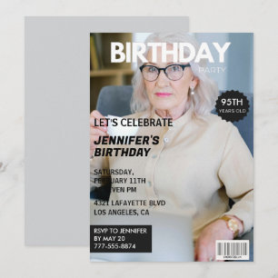 彼女への95歳の誕生日招待状 - 雑誌の表紙 招待状
