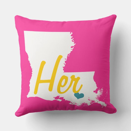 彼女または彼のルイジアナ州フローラ クッション (裏面)