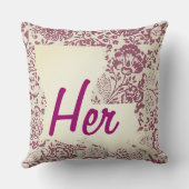 彼女または彼の州フローラルイジアナ任意の色の枕 クッション (裏面)