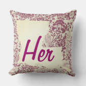 彼女または彼の州フローラルイジアナ任意の色の枕 クッション (正面)