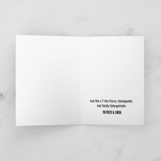 彼女または彼の編集可能なBday Saurus誕生日カード カード (内部)