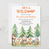彼女または彼は野生の一森林動物の最初のB日 招待状 (正面)