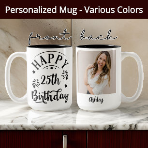 彼女または彼への誕生日おめでとうの特別なマグカップ ツートーンマグカップ