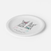 彼女または彼ピンク&ブルーバニー性別シャワーを明らかにする ペーパープレート (アングル)