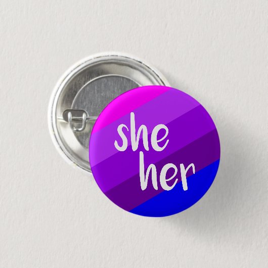 彼女または彼女の代名詞のバッジ 缶バッジ (正面&裏面)