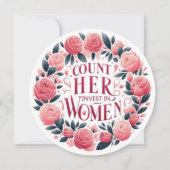 彼女をカウント：女性の歴史フラットホリデーカード シーズンカード (正面)