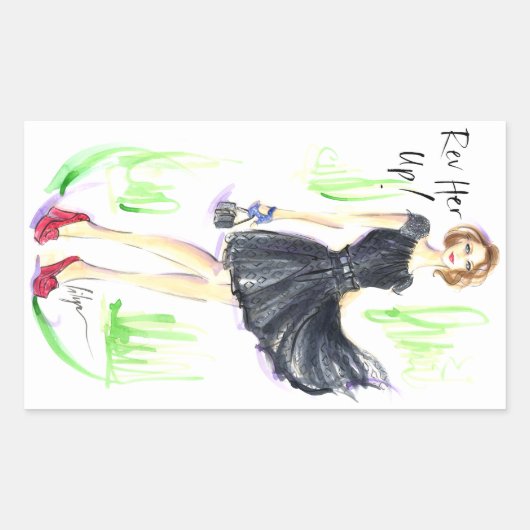 彼女を上に上げる 長方形シール (正面)