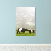 彼女を悩ませているゲロウェイ牛の霧のシーン キャンバスプリント (インサイチュ (ウッドフロア))