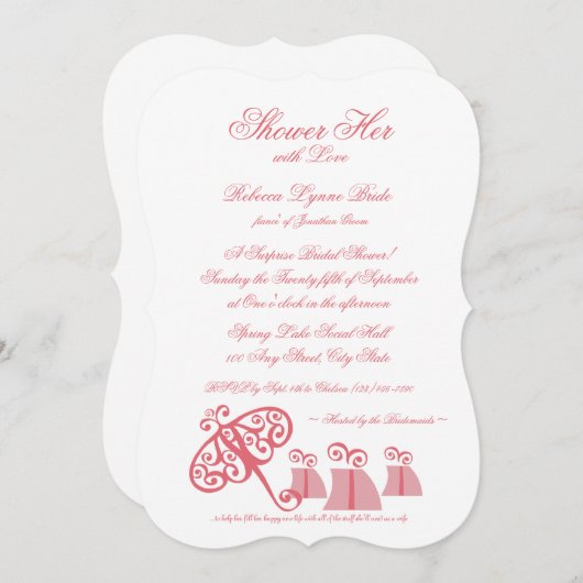 彼女を愛でシャワーブライダルシャワー 招待状 (正面/裏面)