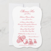 彼女を愛でシャワーブライダルシャワー 招待状 (正面)