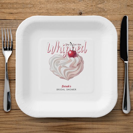 彼女を手なづけた ホイップクリーム チェリー ブライダルシャワー ペーパープレート