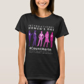 彼女を数える 国際女性デー Tシャツ (正面)