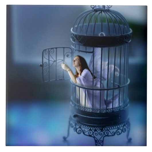 彼女を脱出している妖精はおりを金めっきしました タイル (正面)