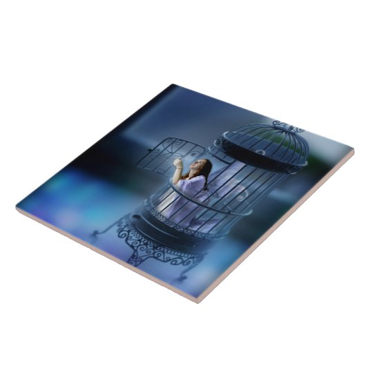 彼女を脱出している妖精はおりを金めっきしました タイル (側面)