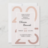 彼女エレガントのための朝食の卒業式ブランチ 招待状 (正面)