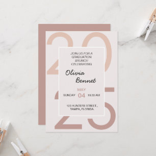 彼女エレガントのための朝食の卒業式ブランチ 招待状