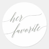 彼女エレガントの好意をセージ緑の書お気に入りの道 ラウンドシール (正面)