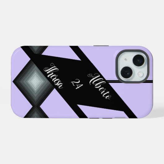 彼女エレガントの新郎新婦の結婚披露宴の脚本を書く iPhone 15ケース (裏面横)