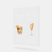 彼女エレガントの特徴的なドリンクの水の色結婚 アクリルサイン (傾斜)