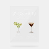 彼女エレガントの特徴的なドリンクの水の色結婚 アクリルサイン (正面)