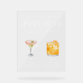 彼女エレガントの特徴的なドリンクの水の色結婚 アクリルサイン (正面)