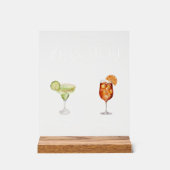 彼女エレガントの特徴的なドリンクの水の色結婚 アクリルサイン (正面)