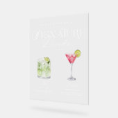 彼女エレガントの特徴的なドリンクの水の色結婚 アクリルサイン (傾斜)