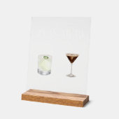 彼女エレガントの特徴的なドリンクの水の色結婚 アクリルサイン (傾斜)