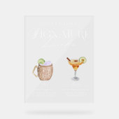 彼女エレガントの特徴的なドリンクの水の色結婚 アクリルサイン (正面)