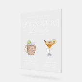 彼女エレガントの特徴的なドリンクの水の色結婚 アクリルサイン (傾斜)