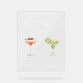 彼女エレガントの特徴的なドリンクの水の色結婚 アクリルサイン (正面)