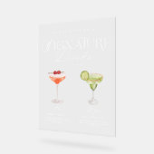 彼女エレガントの特徴的なドリンクの水の色結婚 アクリルサイン (傾斜)