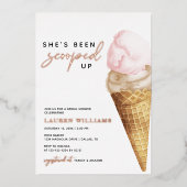 彼女エレガントはスクープされたブライダルシャワー 箔招待状 (正面)