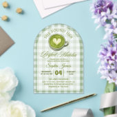 彼女エレガントは完璧な抹茶ブライダルシャワーを見つけた アクリル招待状 (インサイチュ (ウェディング))